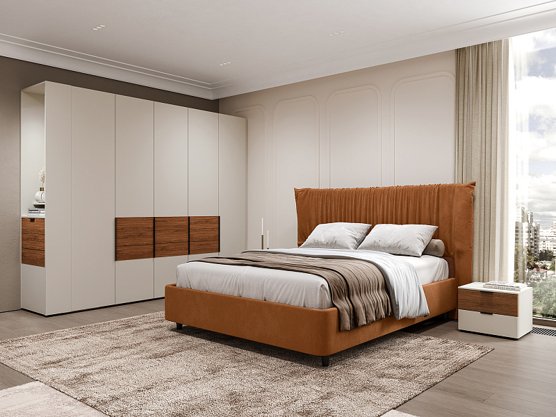 Двуспальная кровать с подъемным механизмом Plisse NK183.22