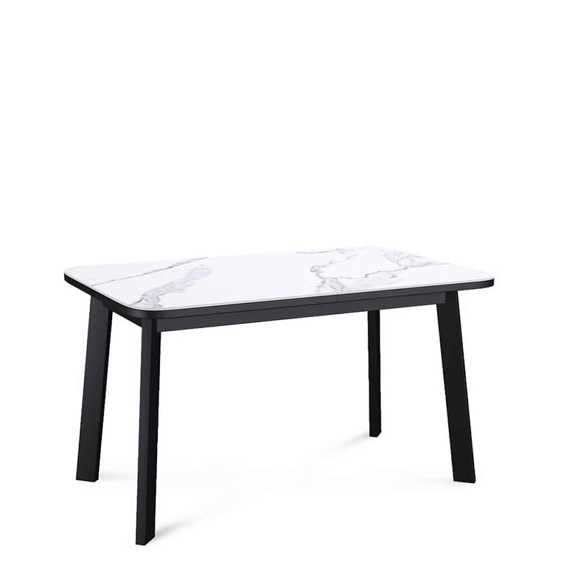 Стол обеденный Kenner AA1200 Черный / Мрамор белый