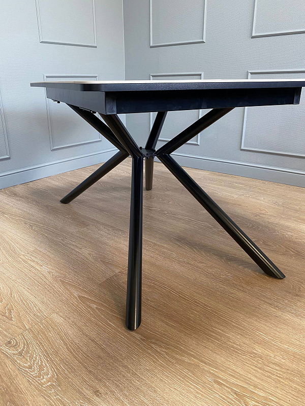 Стол обеденный Kenner DC1300 Черный / Мрамор золотой