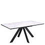 Стол обеденный Kenner DL1600 Черный / Мрамор белый глянец