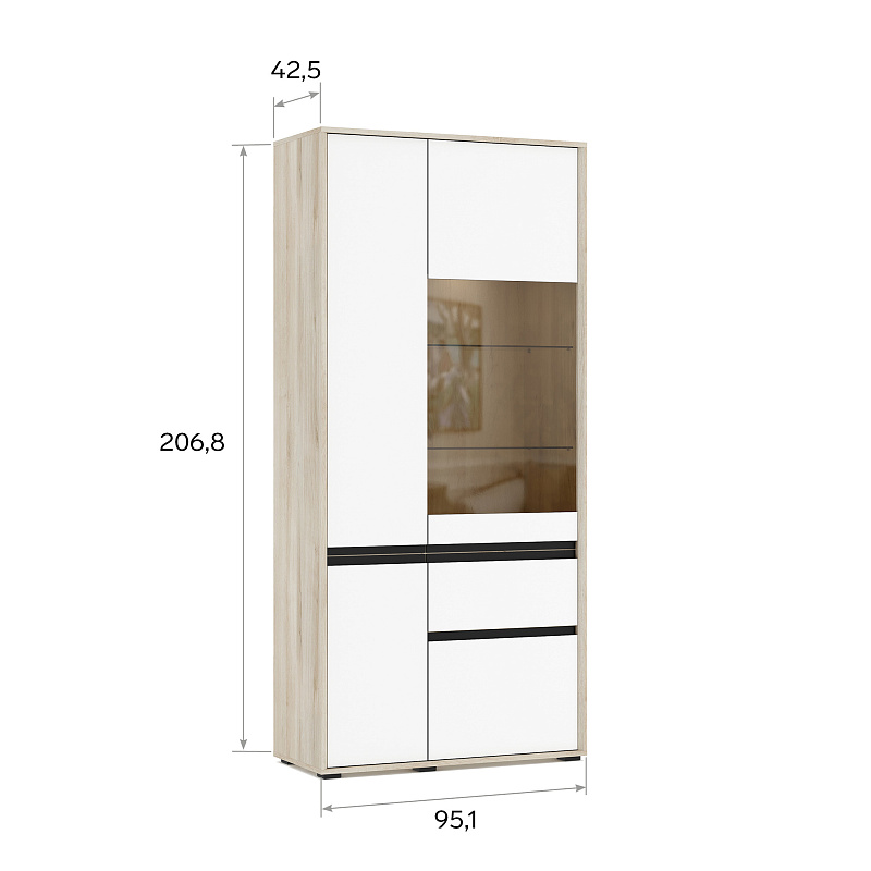 Шкаф-витрина Luna LN025.2