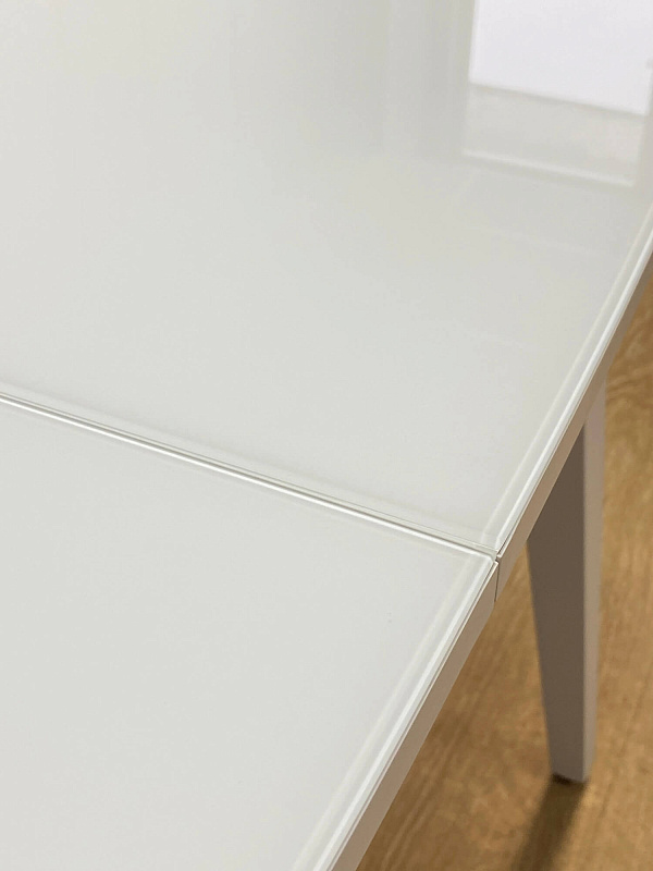 Стол обеденный Kenner 1200M Белый / Стекло белый глянец