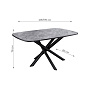 Стол обеденный Kenner DF1250 Черный / Мрамор серый глянец