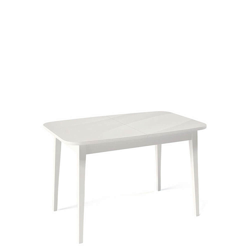 Стол обеденный Kenner 1200M Белый / Стекло белый глянец