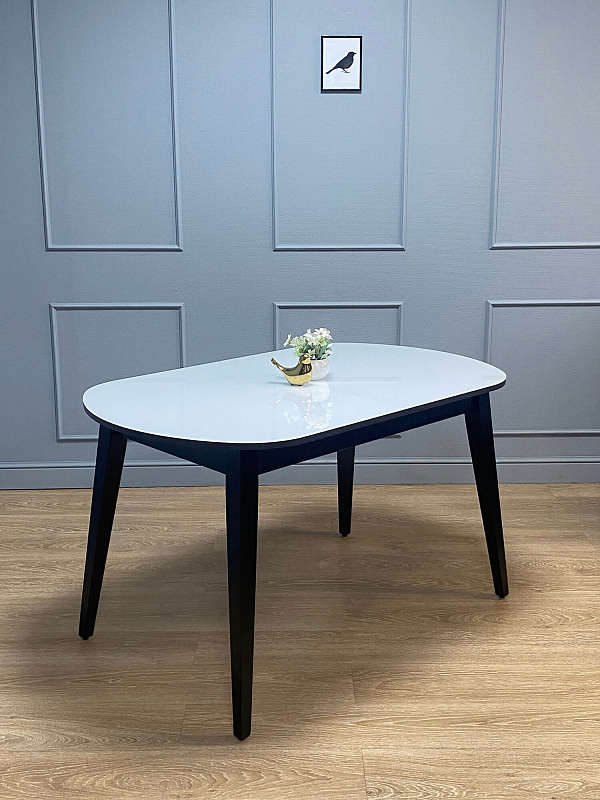 Стол обеденный Kenner 1300M Венге / Стекло белый глянец