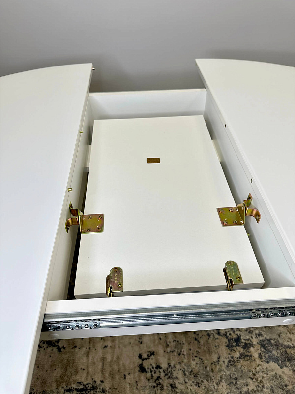 Стол обеденный KENNER 1000M Белый / Стекло белый сатин