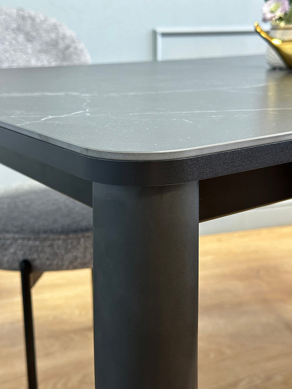 Стол обеденный Kenner KS1200 Черный / Мрамор черный