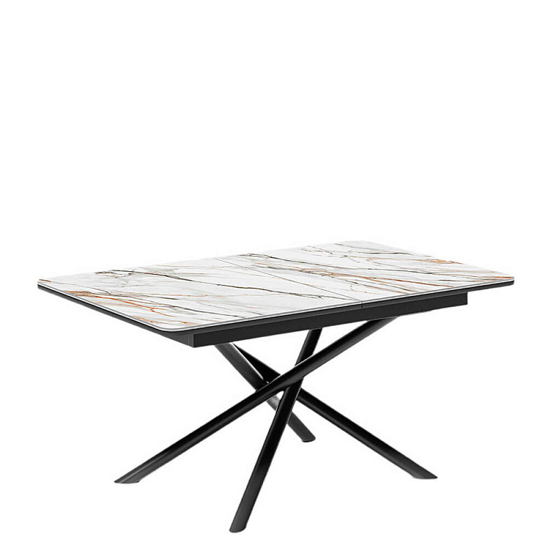 Стол обеденный Kenner DK1200 Черный / Мрамор золотой