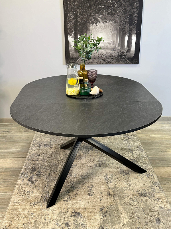 Стол обеденный Kenner DR1100 Черный / Сланец черный