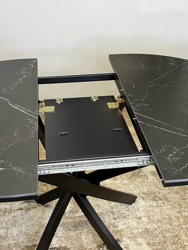 Стол обеденный Kenner R1000 Черный / Мрамор черный