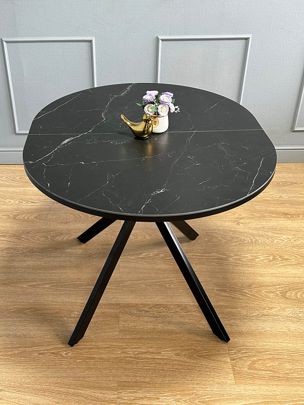 Стол обеденный Kenner DO1100 Черный / Мрамор черный