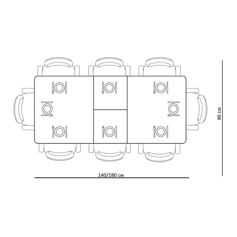 Стол обеденный Kenner KS1400 Черный / Мрамор черный
