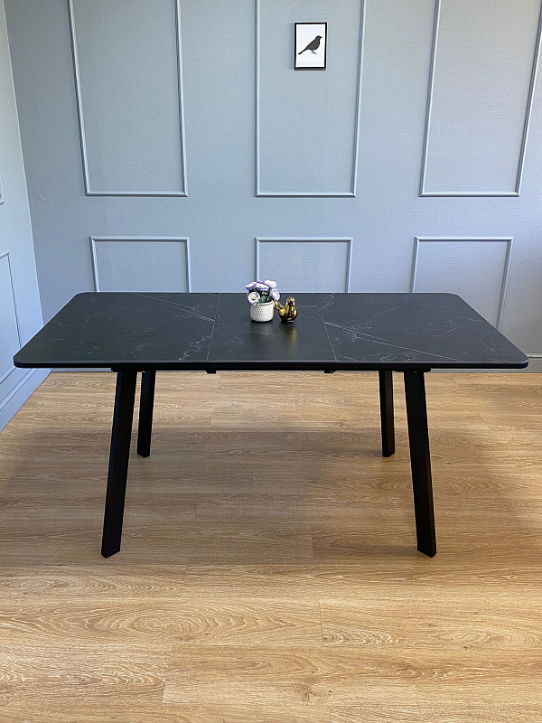 Стол обеденный KENNER AA1400 Черный / Мрамор черный