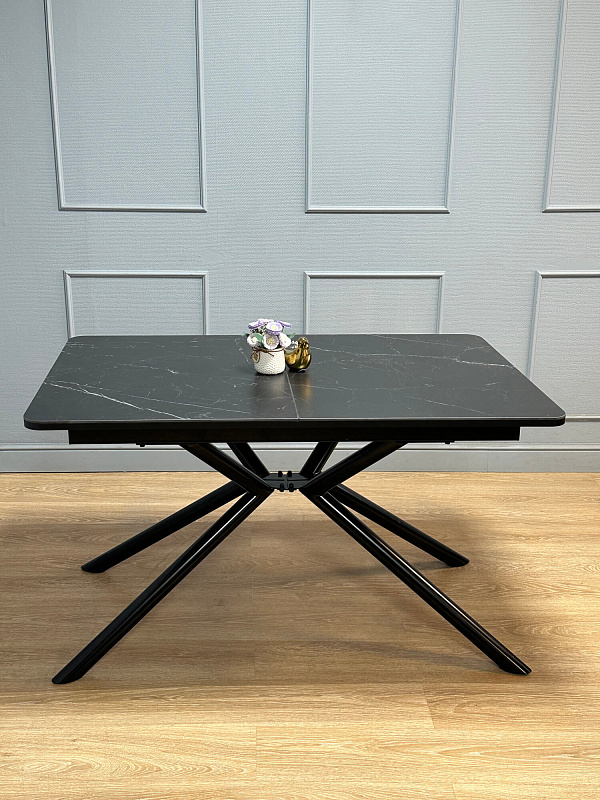 Стол обеденный Kenner DC1300 Черный / Мрамор черный
