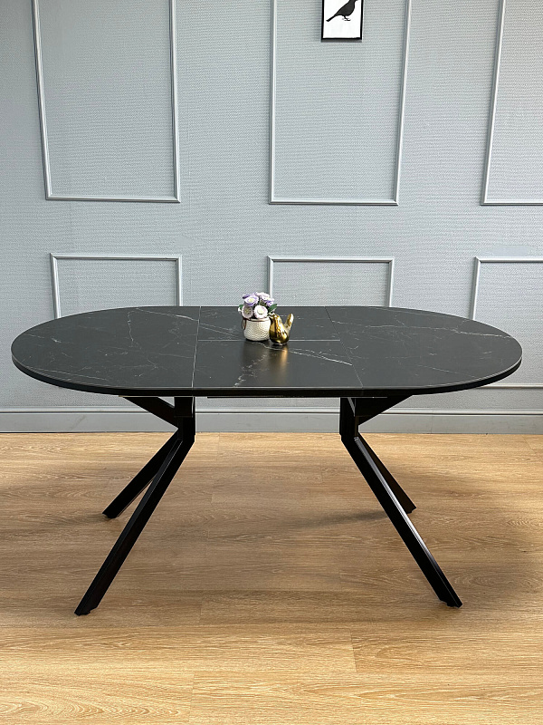 Стол обеденный Kenner DO1100 Черный / Мрамор черный