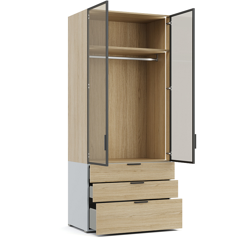 Двухдверный шкаф со стеклянным фасадом Napoli NP331.3.F