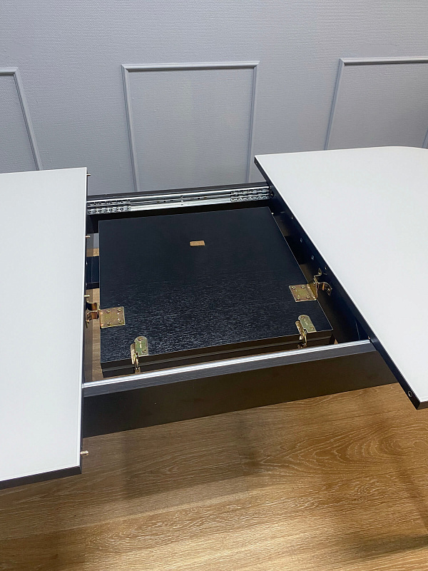 Стол обеденный Kenner 1300M Венге / Стекло белый глянец