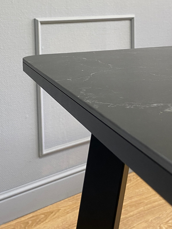 Стол обеденный KENNER AA1400 Черный / Мрамор черный