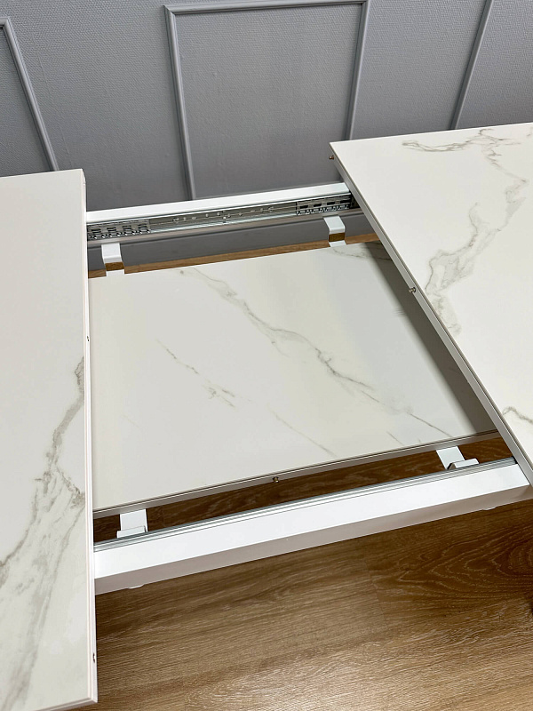 Стол обеденный Kenner AA1200 Белый / Мрамор белый