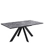 Стол обеденный Kenner DL1600 Черный / Мрамор серый глянец