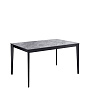 Стол обеденный Kenner KR1400 Черный / Мрамор серый глянец