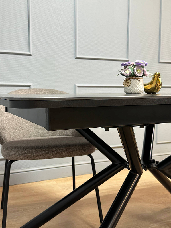 Стол обеденный Kenner DC1300 Черный / Мрамор черный