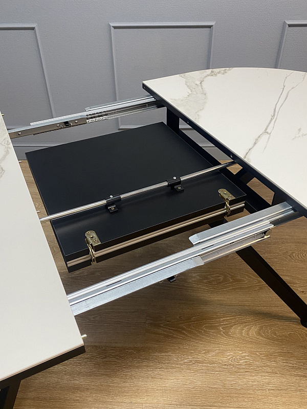 Стол обеденный KENNER DO1300 Черный / Мрамор белый