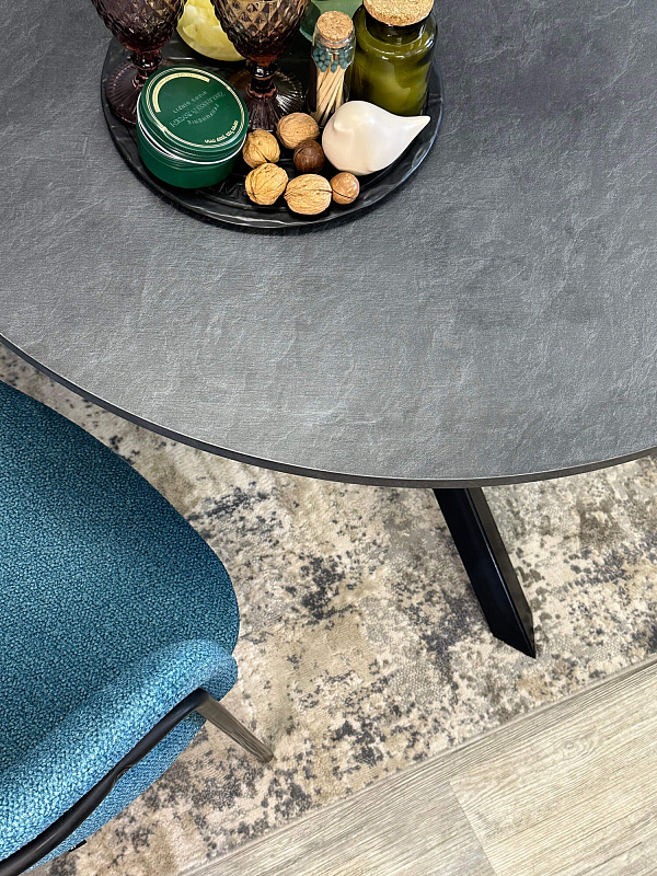 Стол обеденный Kenner DR1100 Черный / Сланец черный