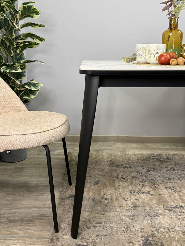 Стол обеденный Kenner KS1400 Черный / Мрамор золотой