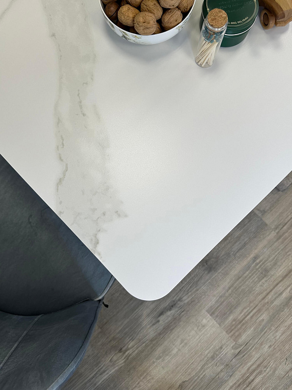 Стол обеденный Kenner AZ1200 Белый / Мрамор белый