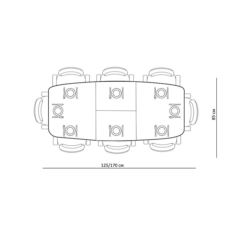Стол обеденный Kenner DF1250 Черный / Мрамор серый глянец