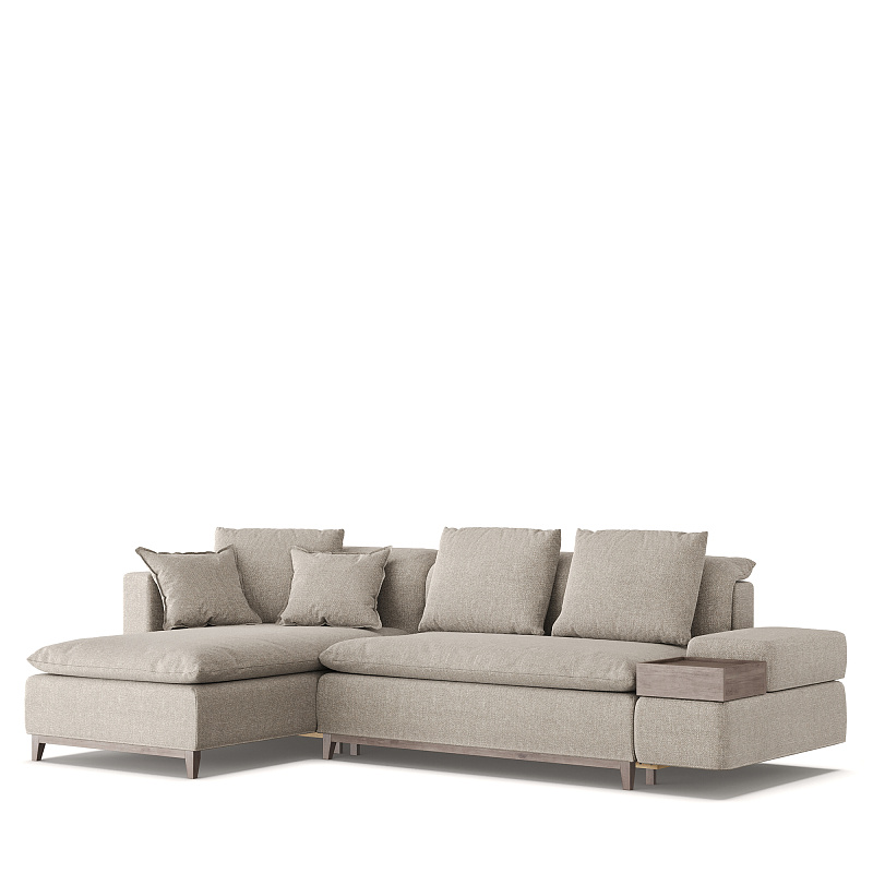 Угловой диван Lanz ММ105.7 с оттоманкой и механизмом Еврокнижка