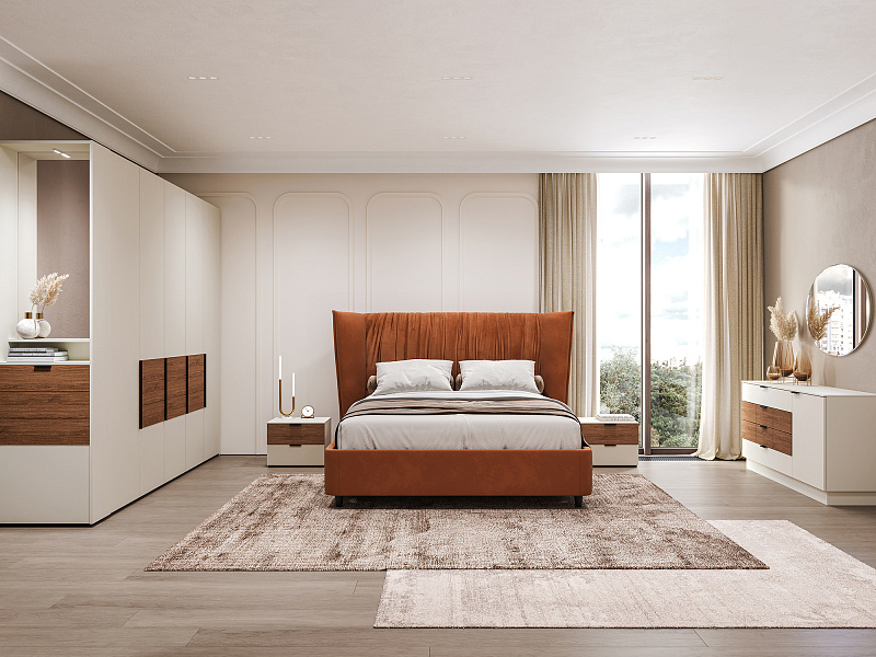 Двуспальная кровать с подъемным механизмом Plisse NK184.22