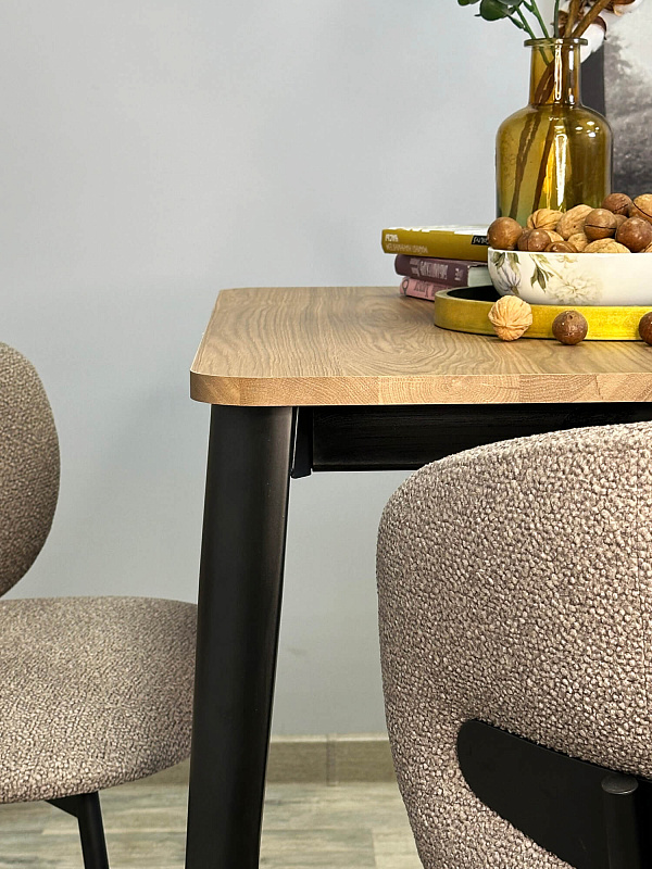 Стол обеденный Kenner KS1200 Черный / Дуб коричневый