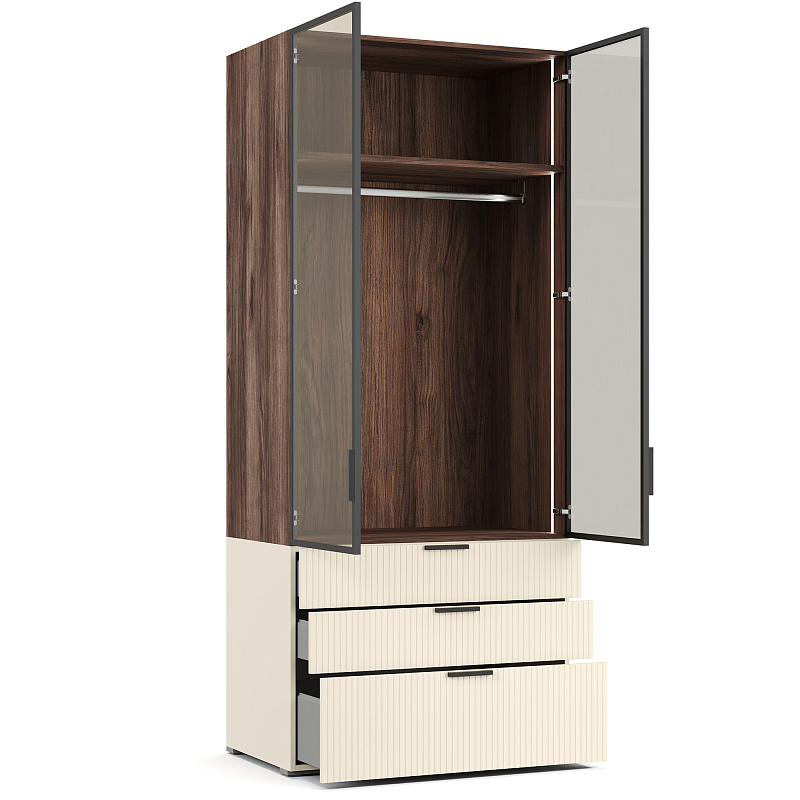 Двухдверный шкаф со стеклянным фасадом Napoli NP335.4.F