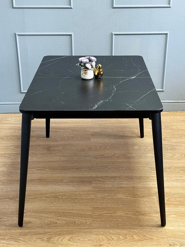 Стол обеденный Kenner KS1200 Черный / Мрамор черный