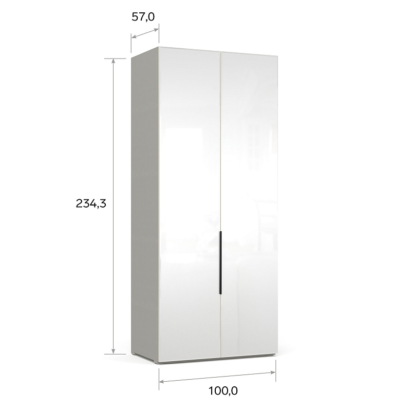 Шкаф двухдверный с зеркалом Monako MN122.0