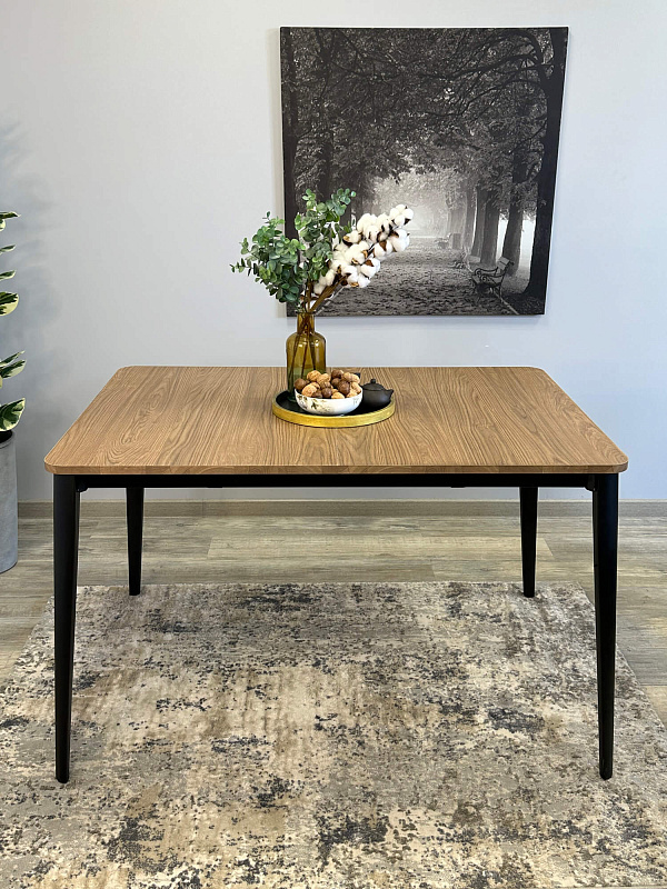 Стол обеденный Kenner KS1200 Черный / Дуб коричневый